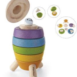 Razzo impilabile ad incastro in legno Plan Toys