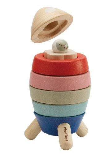 Razzo impilabile ad incastro in legno Plan Toys - immagine 2
