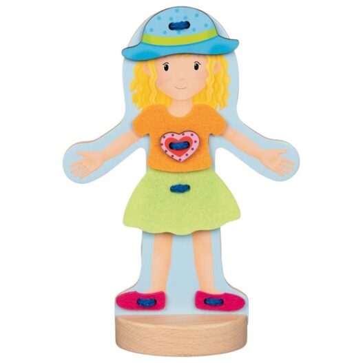 Bambola da vestire in legno e feltro GoKy