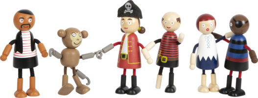 cose_per_dire_12412_small_foot_Biegepuppen_Piraten_Figuren_Freude_zusammen