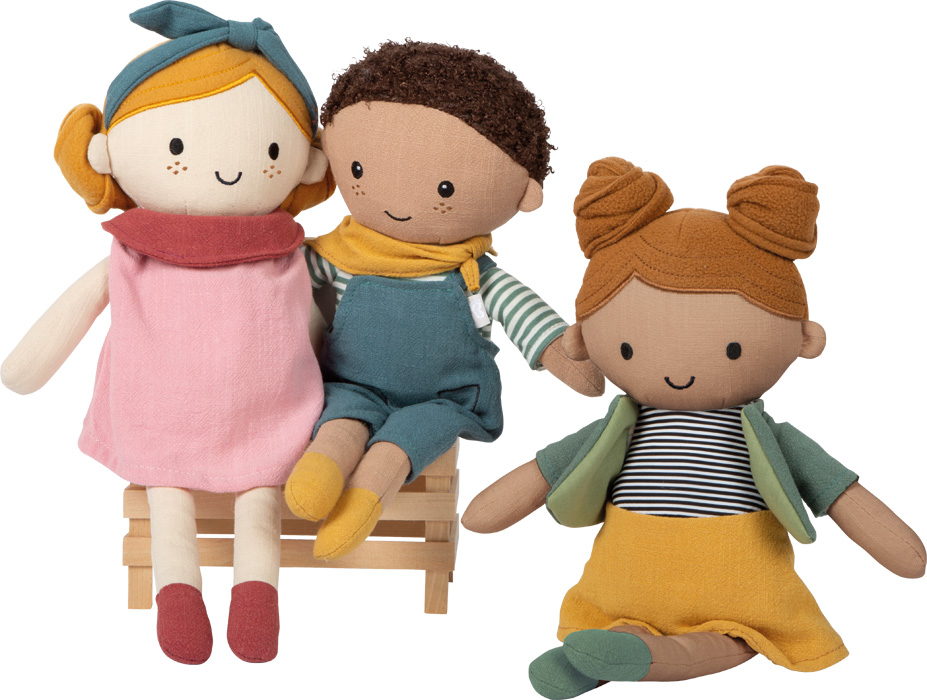 cose_per_dire_12778_12779_12780-stoffpuppen-trio-small-foot-freunde-gemeinsam-spass